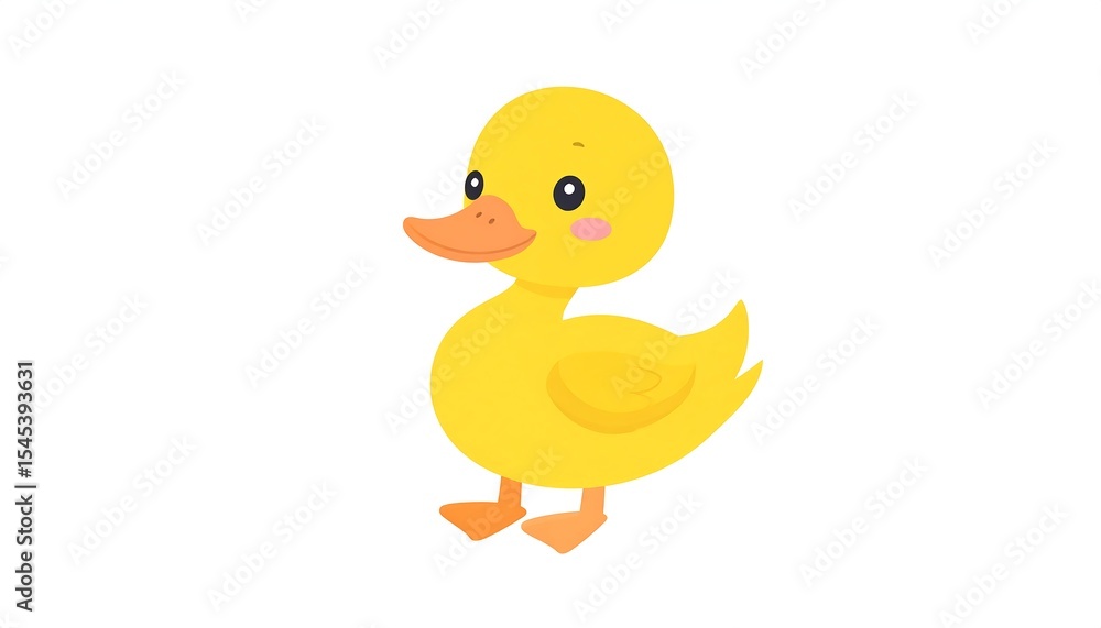 Fototapeta premium Cute Yellow Duckling Cartoon.