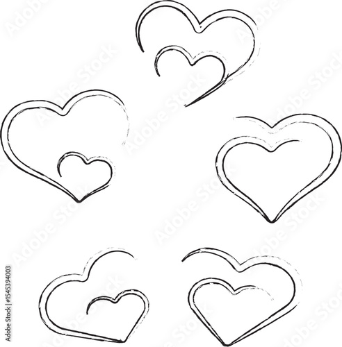 set of vector hearts, set of hearts, icon, 