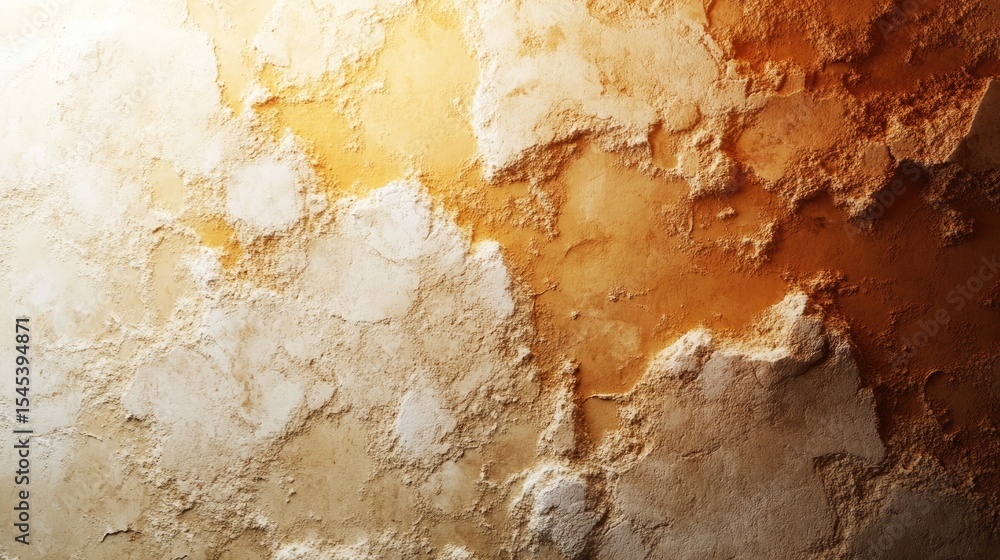 Fototapeta premium Textured surface of aged plaster, warm earth tones.
