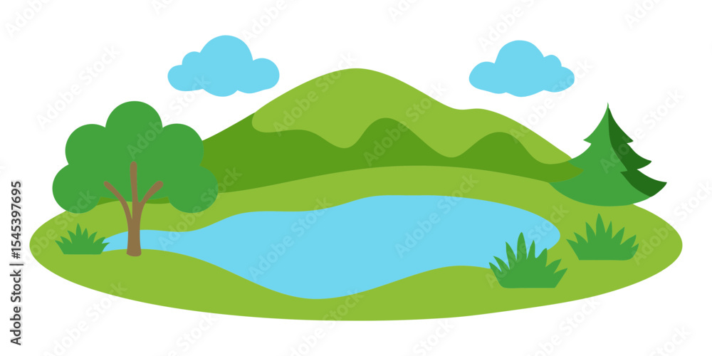 Fototapeta premium vector illustration of a mountain landscape