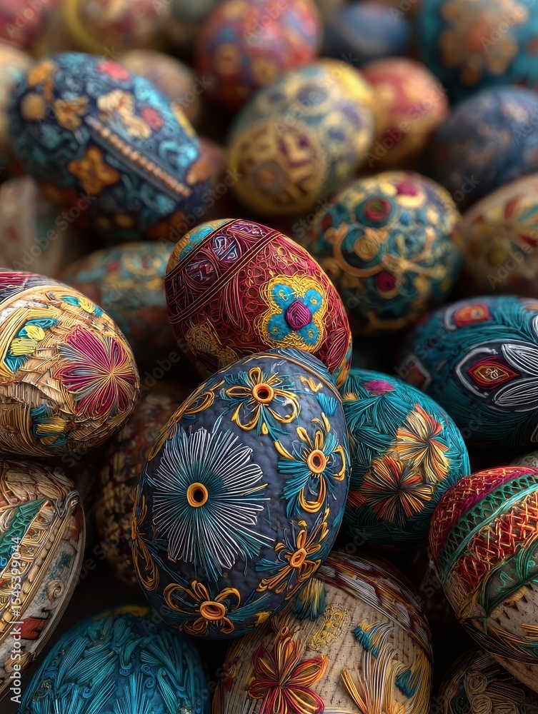 Colorful painted easter eggs. Colorful painted easter eggs.