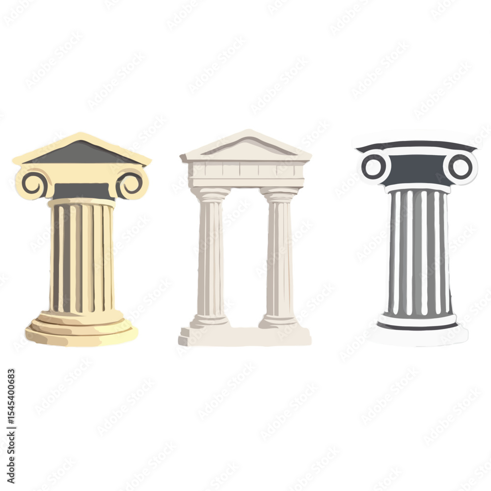Fototapeta premium Simple, Iconical Greek Structure Collumns