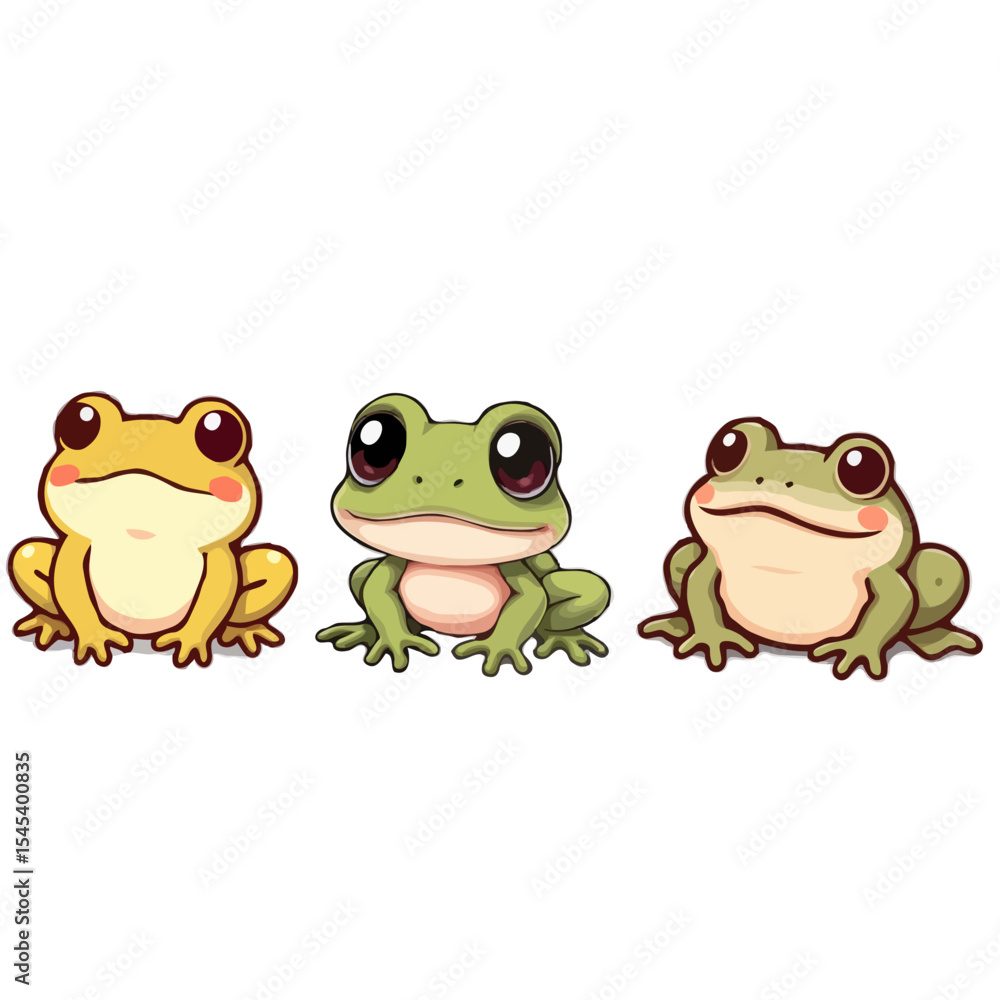 Obraz premium Simple, Cute Rainforest Frog Illustrations