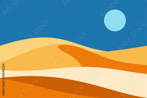 Serene Desert Landscape Sands, Sun, and Sky at Dusk