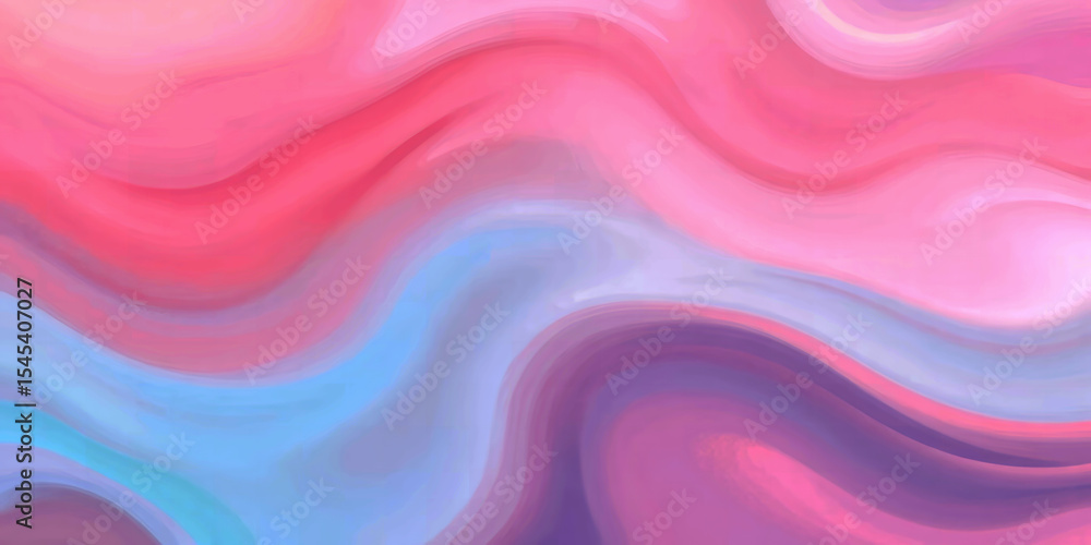 Obraz premium Abstract watercolor painting featuring flowing waves of pink blue and purple color blends softly together