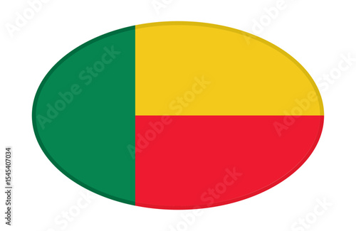 Benin flag ellipse shaped. vector	