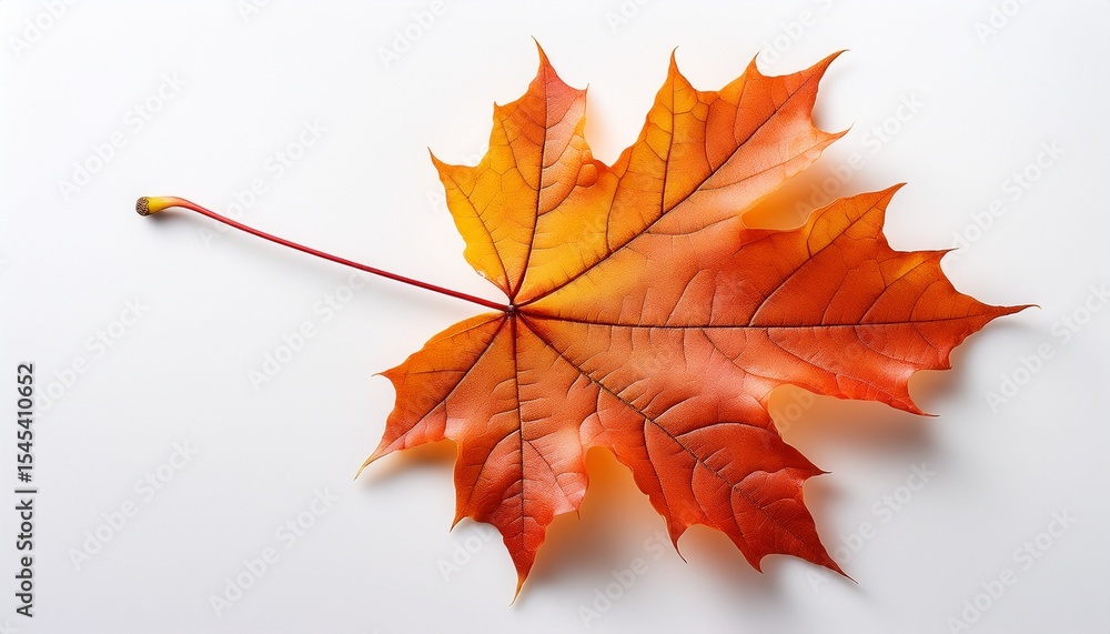 Fototapeta premium autumn maple leaf isolated on white background hd and realistic