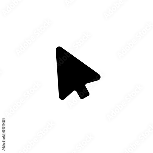 Tableau sur toile A simple black cursor arrow pointing upwards and to the right on a white backgro