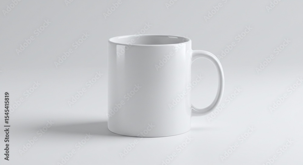 Blank White Mug Simple and Elegant Coffee or Tea Cup Design Blank White Mug Simple and Elegant Coffee or Tea Cup Design
