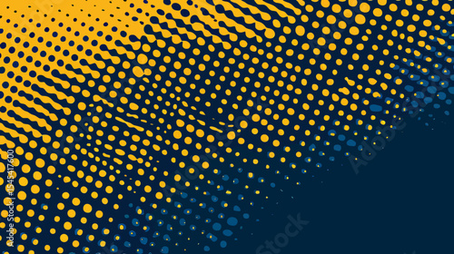 A modern pop art background with halftone dots design, depicted in blue and yellow, forms the basis of this illustration