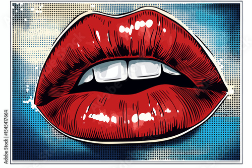 Pop art depiction of a sexy woman's mouth with a splash expression
