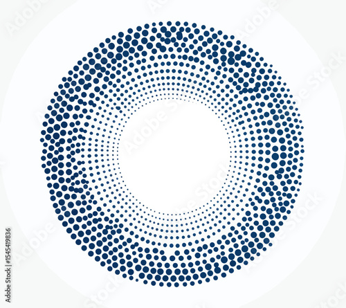 The modern illustration is composed of a set of multiple circles and starburst shapes, forming a seamless dots pattern in a pop art style