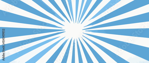 An explosion background in anime style features a bright comic burst effect, with a central light source emitting dynamic blue radial rays and incorporating a halftone pattern with glowing streaks