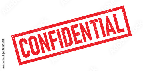 Confidential rubber stamp red ink seal sign symbol badge dusty grunge effect top secret important information private classified restricted confidentiality security