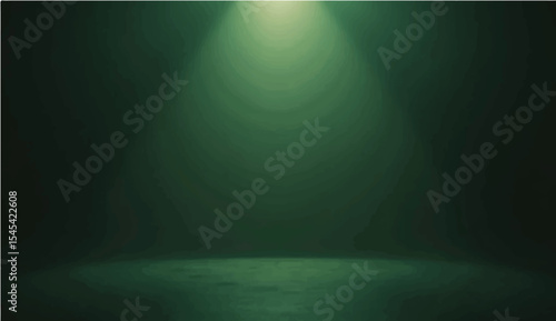 The abstract  warm top-left spotlight, melancholy depth, cinematic glow, and delicate light drama on a dark green gradient.