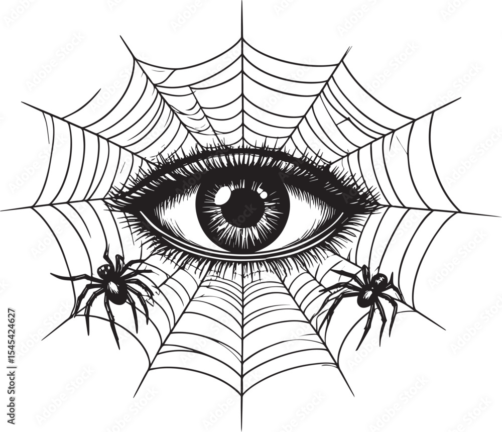 Halloween Gothic Eye and Spiders