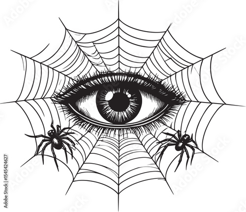 Halloween Gothic Eye and Spiders