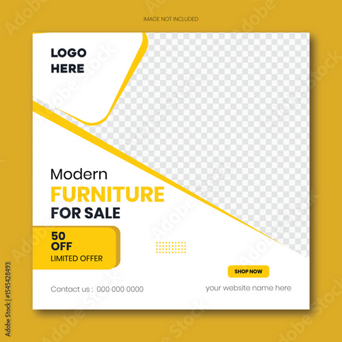 Modern furniture social media and Instagram post template design.