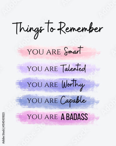 Things to Remember Wall Art – Inspirational Quote Printable for Self-Love, Motivation, Office Decor, and Daily Affirmations
