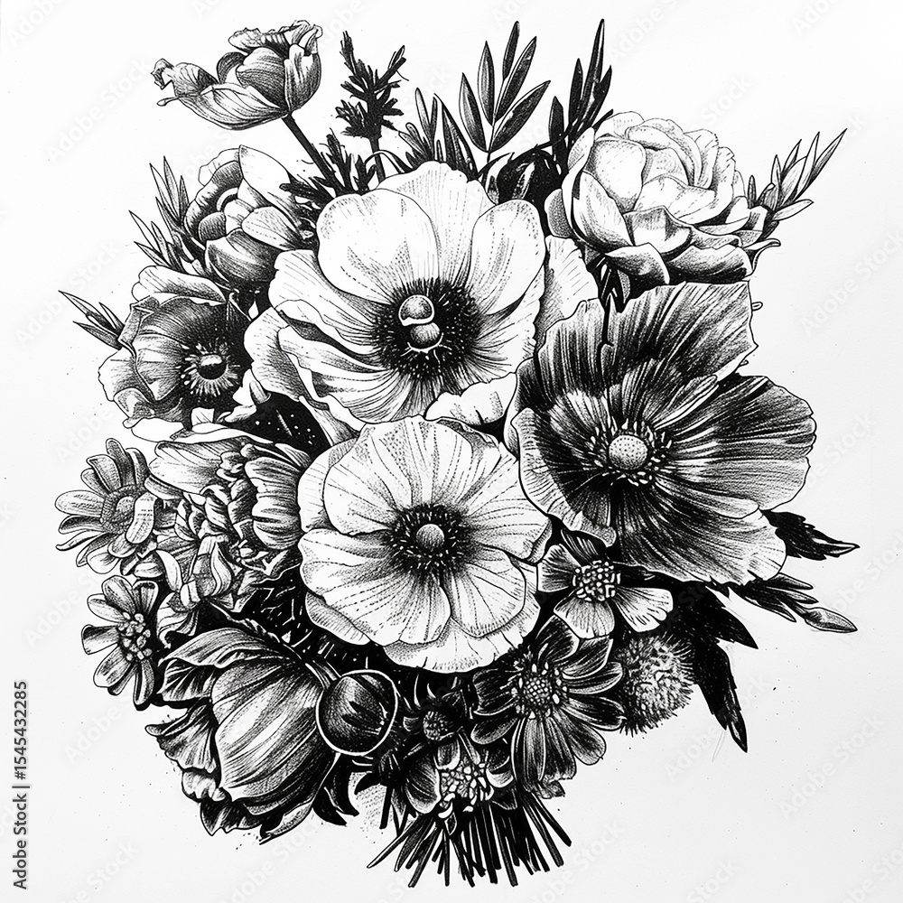 custom made wallpaper toronto digitalhand drawn flowers