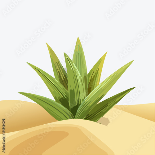 Une jolie plante verte qui pousse dans le désert