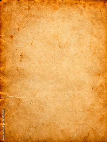 Warm-toned vintage paper texture with visible signs of aging, stains, and faded edges, creating a perfect grunge background for historical, retro, or artistic design projects.