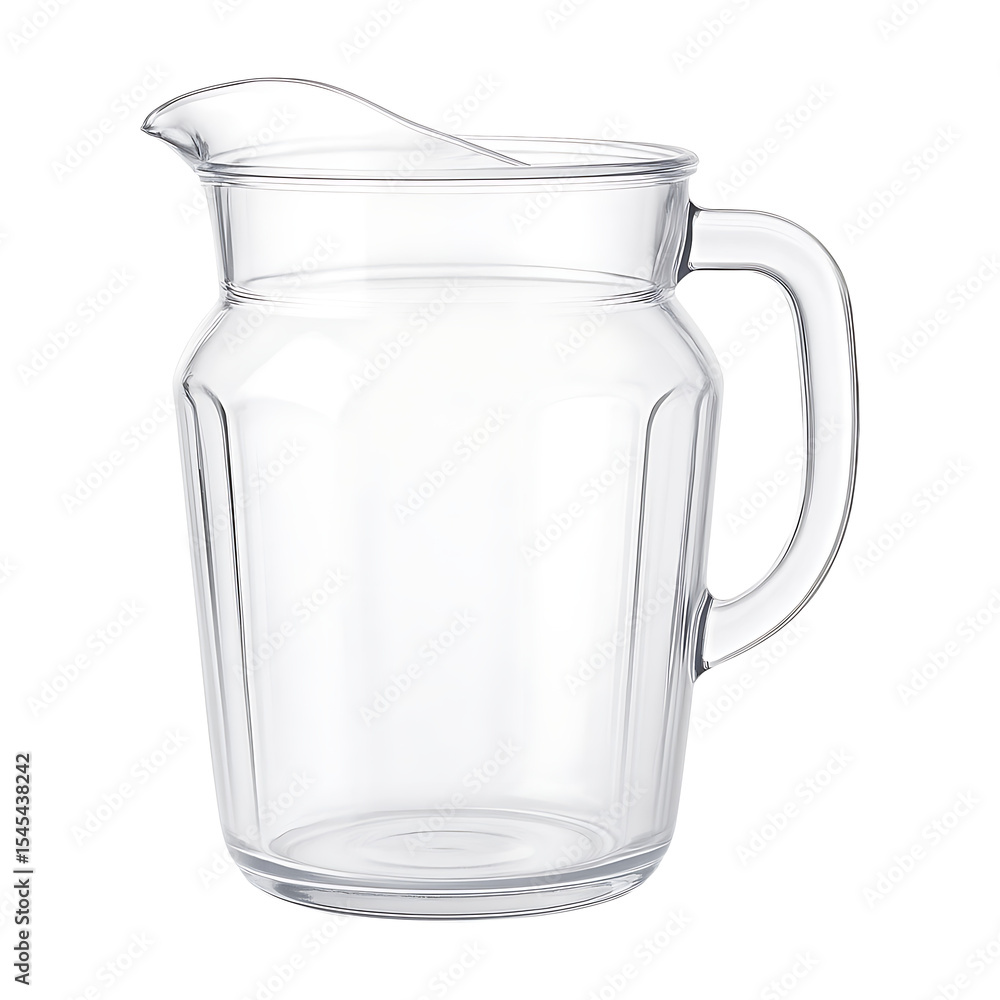 Empty glass water jug isolated on transparent background Empty glass water jug isolated on transparent background