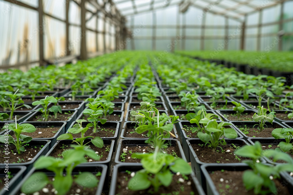 Planting seedlings in greenhouse Planting seedlings in greenhouse