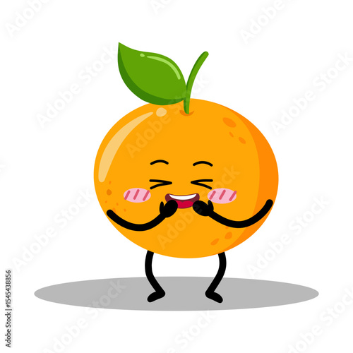 Cute Hand Drawn Shy orange Blushing