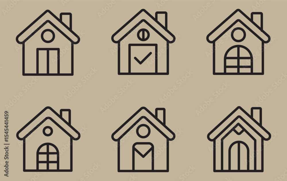 Simple monochrome house icon set Web home icon for apps and websites, House icon, Home sign in circle or Main page icon in filled, thin line, outline and stroke style for apps and website Simple monochrome house icon set Web home icon for apps and websites, House icon, Home sign in circle or Main page icon in filled, thin line, outline and stroke style for apps and website