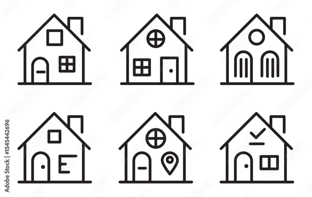 House icon set for web and mobile app. Home sign and symbol House icon set for web and mobile app. Home sign and symbol