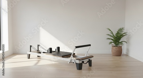 Modern Pilates Reformer in Bright Studio Fitness, Wellness, and Strength Training