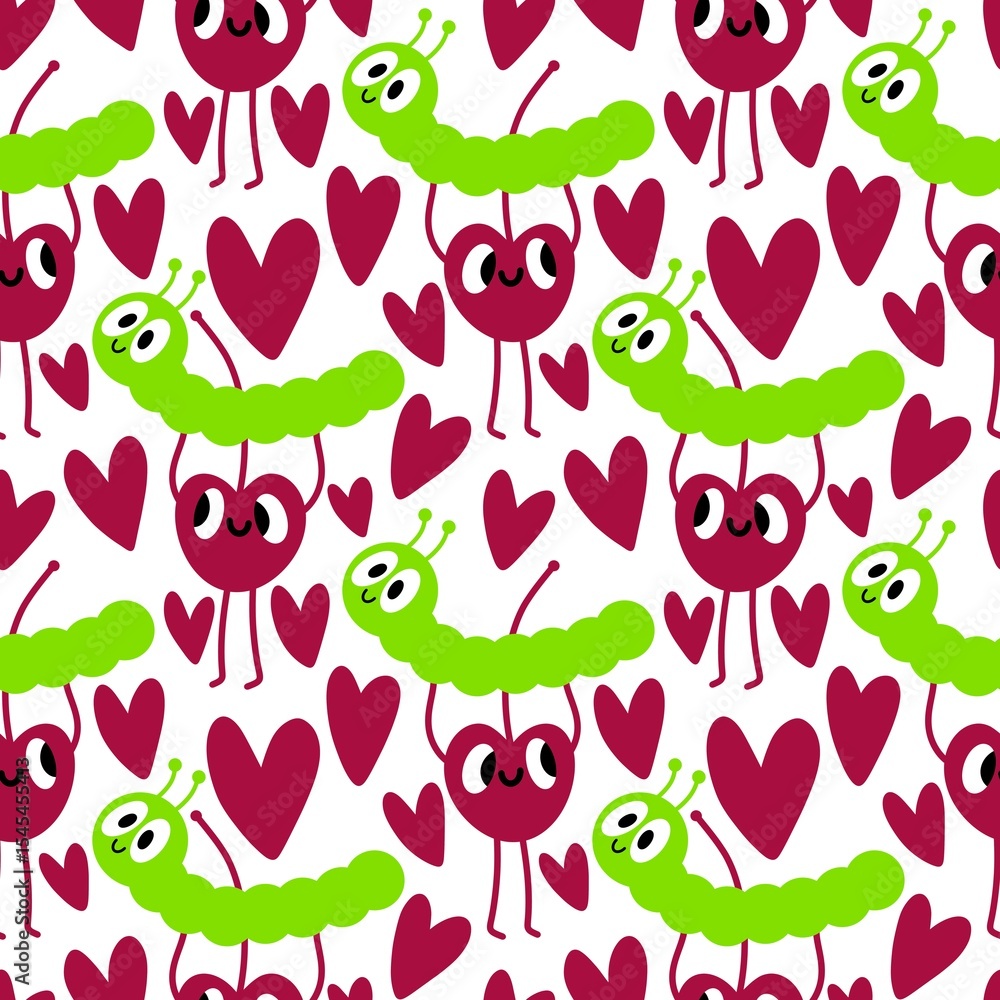 Naklejka premium Summer fruit seamless cherry berry pattern for wrapping paper and fabrics
