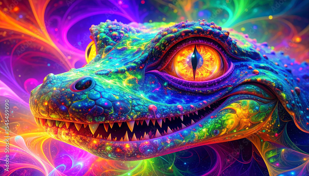 Obraz premium Abstract Fictional Reptilian Creature (Dragon, Alligator, Crocodile, Lizard) 205