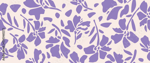Vector seamless background. Minimalistic abstract floral pattern. Modern print on light background. Perfect for textile design, screensavers, covers, cards, invitations and posters.