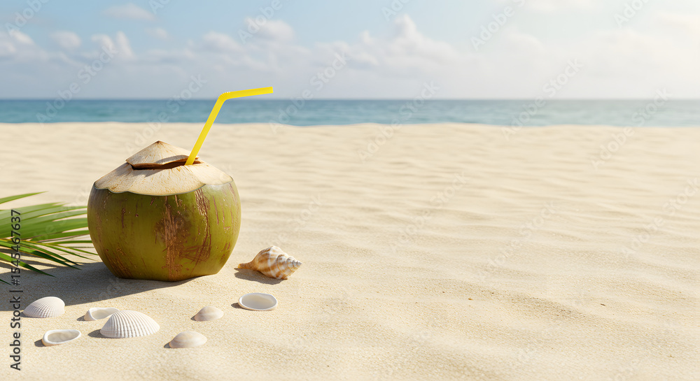 coconut cocktail on the beach coconut cocktail on the beach