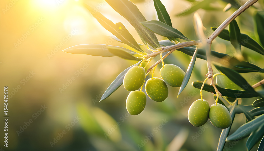 Ripe green olives hang on branches in orchard. Sweet fruits at farm. Eco background, sunny summer autumn day. Harvesting in countryside Ripe green olives hang on branches in orchard. Sweet fruits at farm. Eco background, sunny summer autumn day. Harvesting in countryside