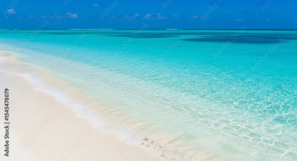 Obraz premium Tropical Beach with Clear Blue Water and White Sand