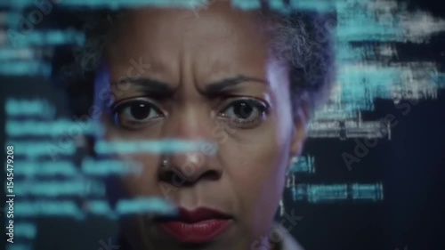 Wallpaper Mural Woman analyzing encrypted data streams for cybersecurity insights and vulnerability detection Torontodigital.ca