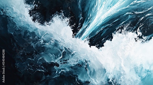 Wallpaper Mural Abstract ocean waves Torontodigital.ca