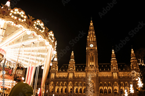 Photography city of vienna at night