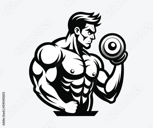 illustration of an athlete lifting weights