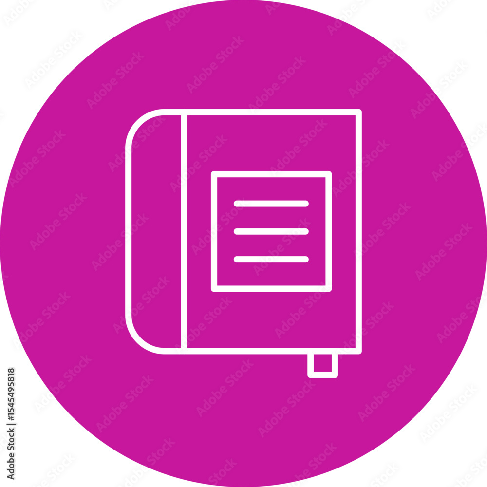 Notebook Vector Line Pink Circle Icon Design Notebook Vector Line Pink Circle Icon Design