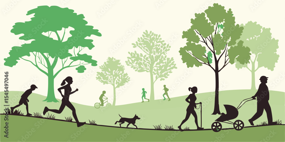 People enjoying outdoor activities in the park vector illustration for graphic design and web design use People enjoying outdoor activities in the park vector illustration for graphic design and web design use