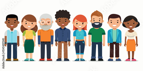 Diverse group of people vector illustration for community and teamwork concept design resource asset