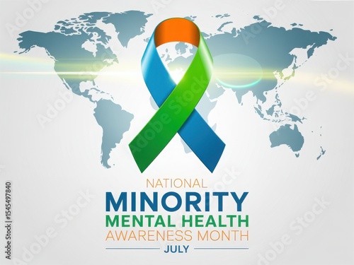 Ribbon for National Minority Mental Health Awareness Month.