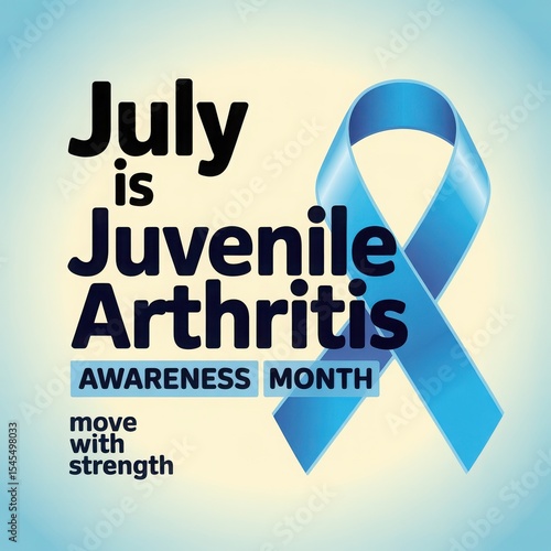 Blue ribbon promoting Juvenile Arthritis Awareness Month in July.