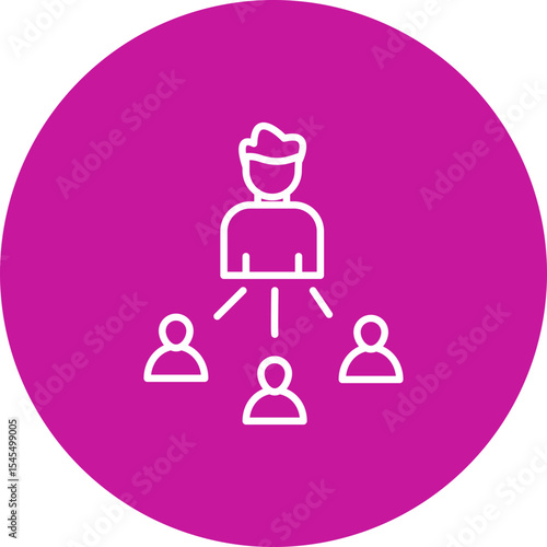 Supervisor Vector Line Pink Circle Icon Design