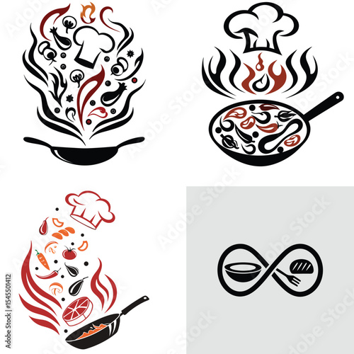 Culinary Arts Delicious Food Illustrations and Chef Hat Designs