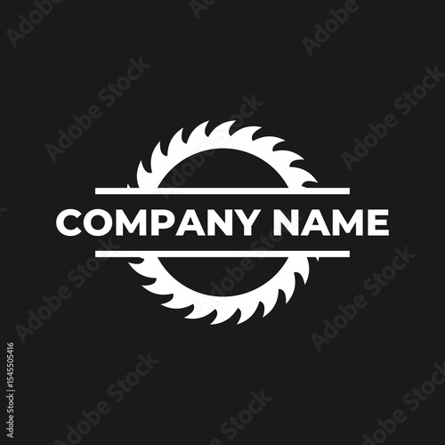 saw blade logo design, symbol, icon, vector, industry, vintage, wood sawing logo, carpentry